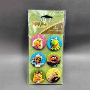 Muppets Pinback Buttons Lot of 6 New on Card Swedish Chef Waldorf Statler